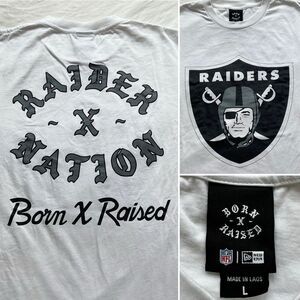 Born X Raised x Raiders x New Era Mens L T-Shirt Las Vegas NFL Raider Nation EUC